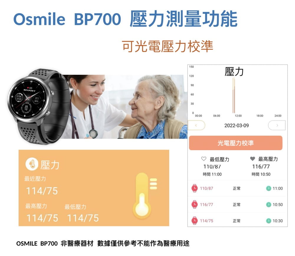 【Osmile】 BP700 銀髮氣泵式壓力健康手錶（年終禮品） 5