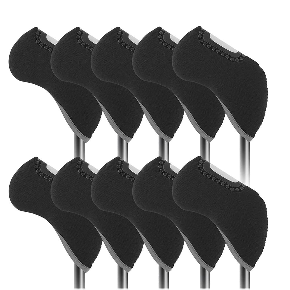 高爾夫潛水布透明視窗鐵桿套10入/組 桿頭包護套 快速辨識球桿號【GF22013】 9