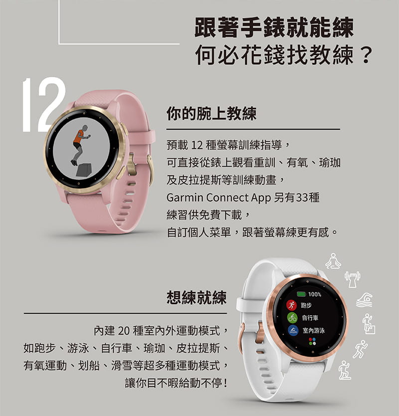 【GARMIN】vivoactive 4 GPS/支援行動支付/腕式心率/運動型智慧腕錶(2色) 8