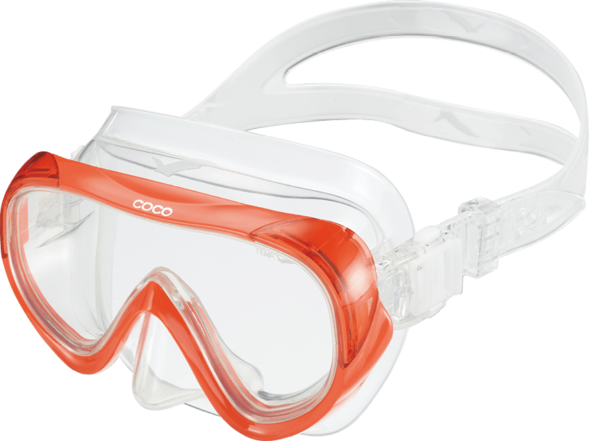 GULL Coco Mask 日本矽膠潛水面鏡 透明矽膠/橘 0