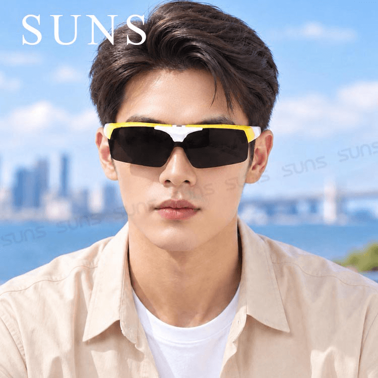 【suns】休閒上翻式偏光墨鏡 亮黃款 (可套鏡) 抗UV 2