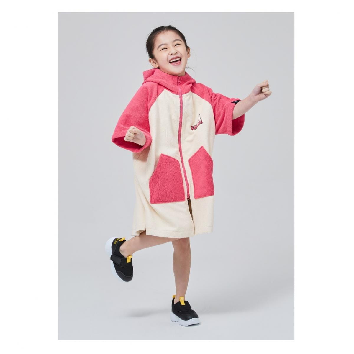 【BARREL】 兒童素色毛巾衣 #PINK 1