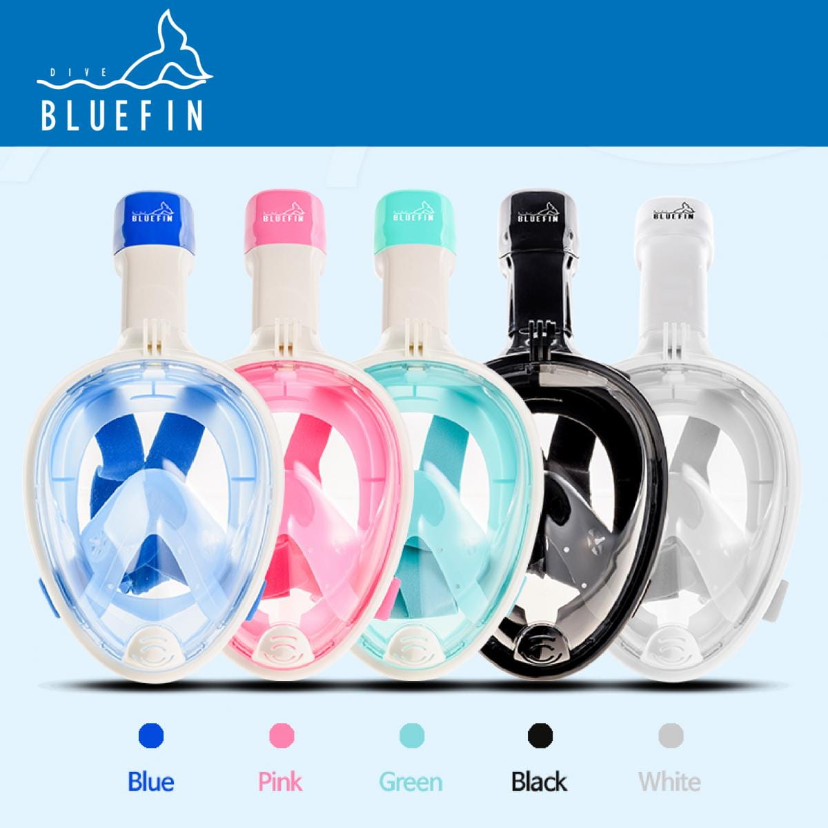 【BLUEFIN】兒童/成人 全罩式浮潛呼吸面罩(韓國熱銷 浮潛 面罩 蛙鏡 游泳神器) 2