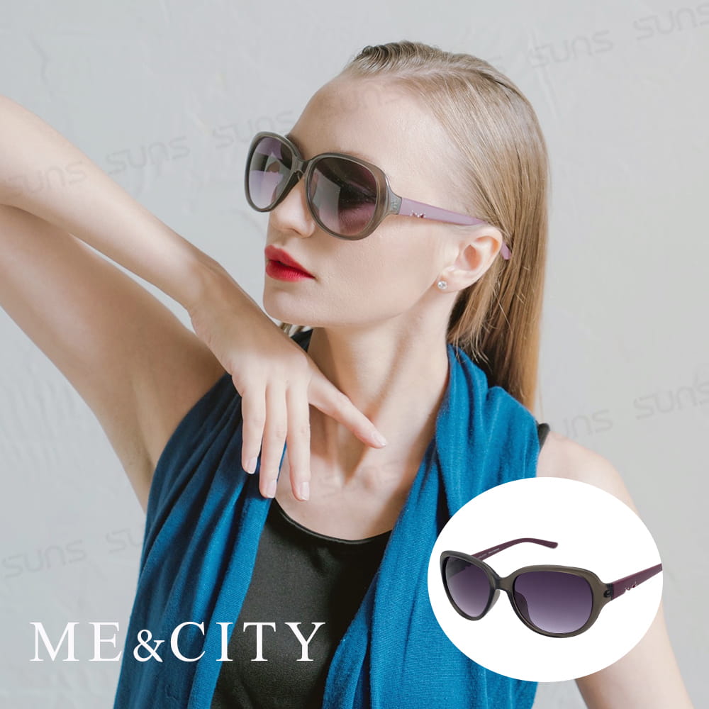 【ME&CITY】 歐美精緻M字母鑲鑽太陽眼鏡 抗UV (ME 1215 C01) 0