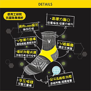 Cerf Bell 【肌柔】台灣製「7A抗菌」石墨烯消臭機能中筒襪 3