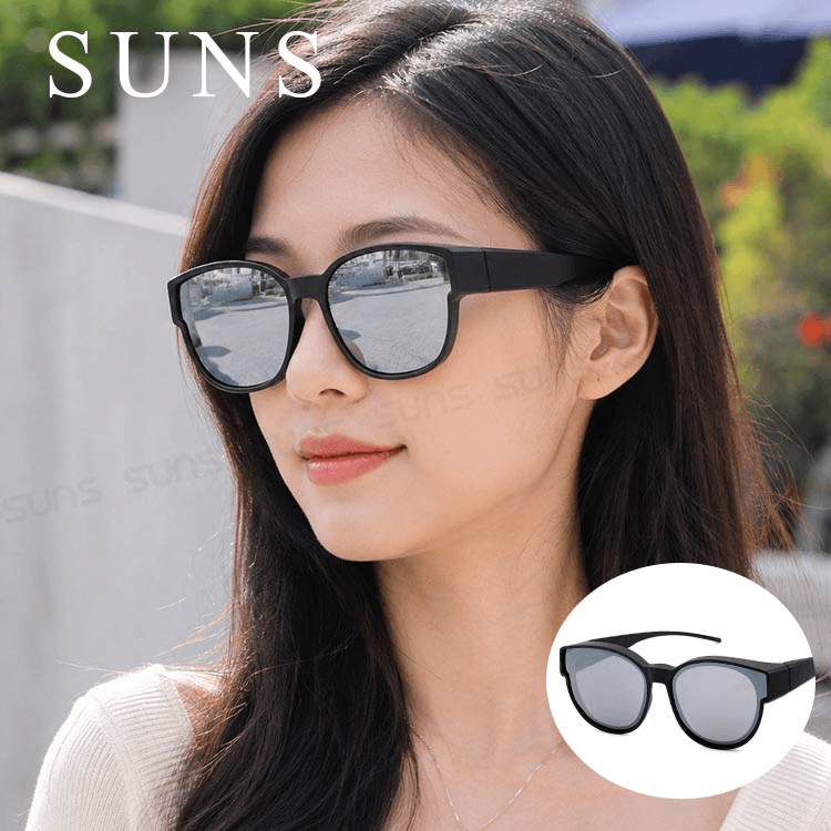 【suns】時尚圓框 水銀鏡面偏光太陽眼鏡 抗UV400 (可套鏡) 0