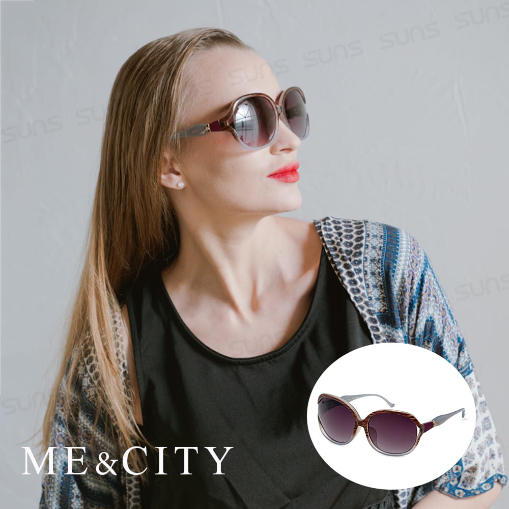 【ME&CITY】 甜美時尚大框太陽眼鏡 抗UV(ME 1210 J99) 0