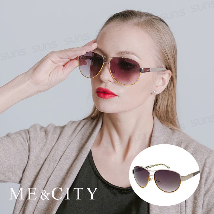 【ME&CITY】 歐式簡約雙色太陽眼鏡 抗UV (ME 110006 A661) 0