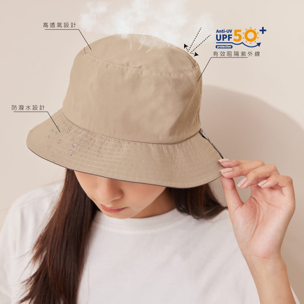 【DR.WOW】抗UV50+防潑水時尚機能漁夫帽 7