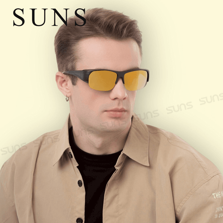 【suns】偏光太陽眼鏡 半框黃水銀 抗UV400 (可套鏡) 4
