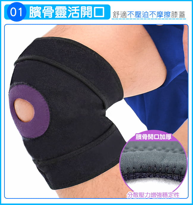 三段加壓可調式護膝蓋  (前端開孔開放式髕骨護腿.綁帶束帶膝蓋防護具) 8