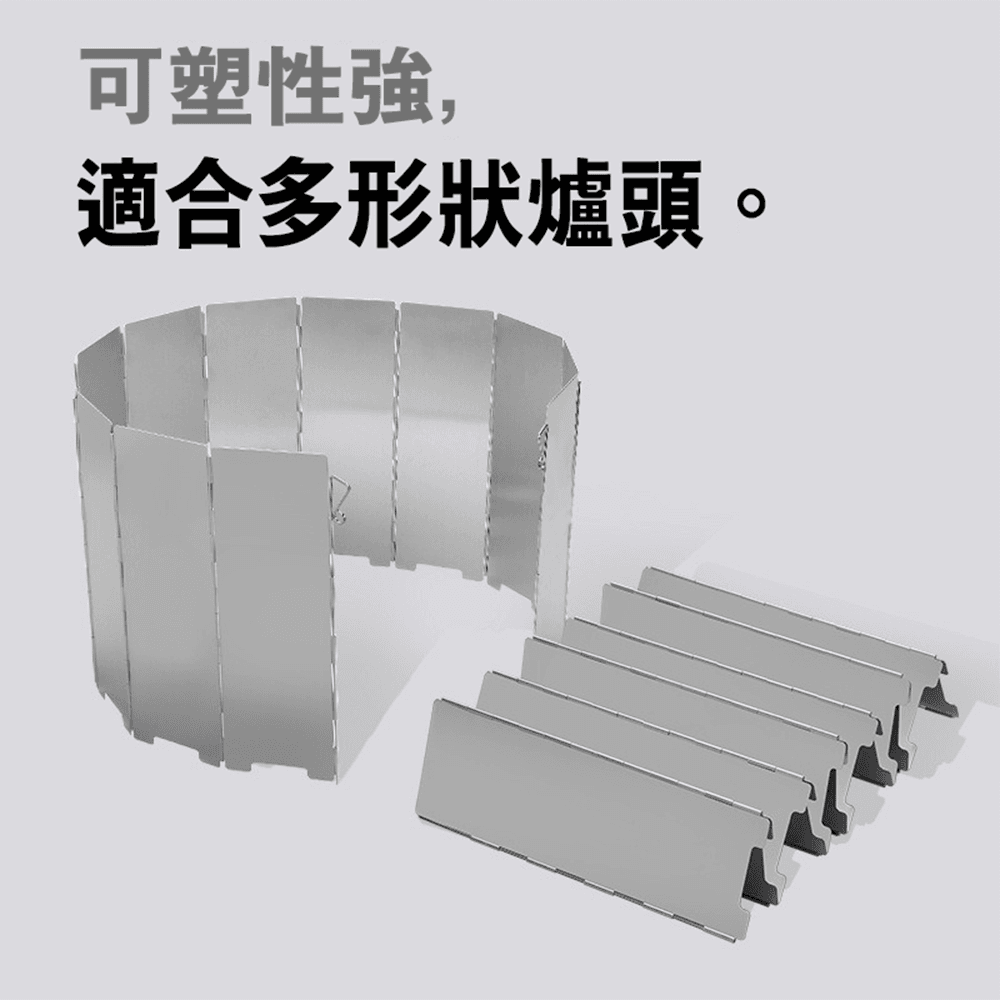 12片戶外登山露營野餐輕量便攜摺疊擋風板 卡式爐擋風 附收納盒【SV61241】 4
