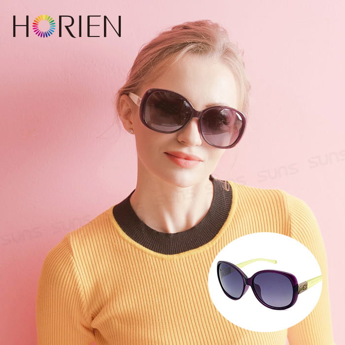 【HORIEN】海儷恩 簡約鑲鑽浪漫偏光太陽眼鏡 抗UV (HN 1207 H01) 0