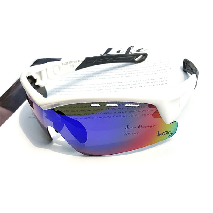【suns】REVO電鍍 偏光運動眼鏡 可調鏡腳 抗UV (白框/REVO綠) 8