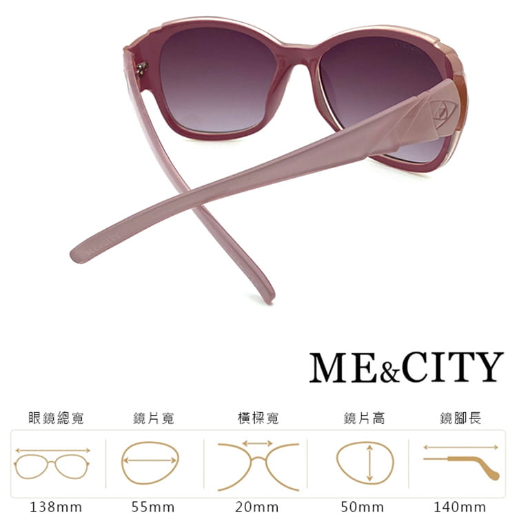 【ME&CITY】 古典花園玫瑰大框太陽眼鏡 抗UV (ME 120032 D242) 10