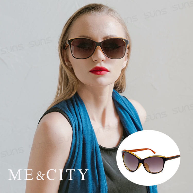 【ME&CITY】 極簡約雙色時尚太陽眼鏡 抗UV (ME 120024 J221) 0