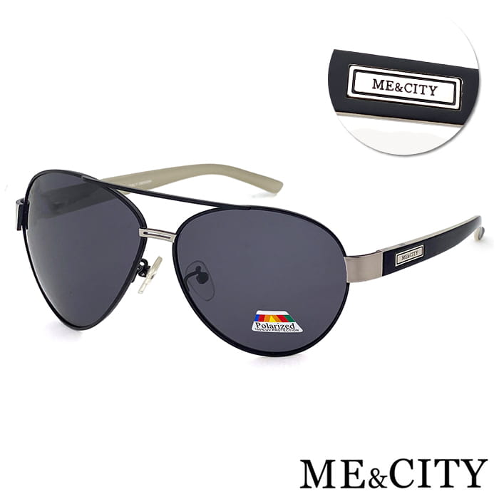 【ME&CITY】 時尚飛行員金屬偏光太陽眼鏡 抗UV(ME 1106 L01) 0