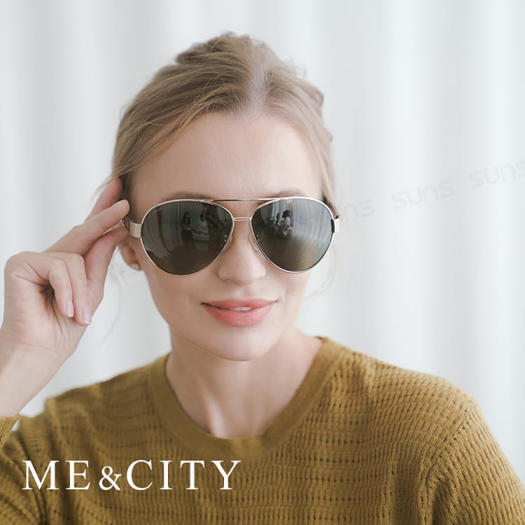 【ME&CITY】 時尚飛行員金屬偏光太陽眼鏡 抗UV(ME 1106 C08) 3