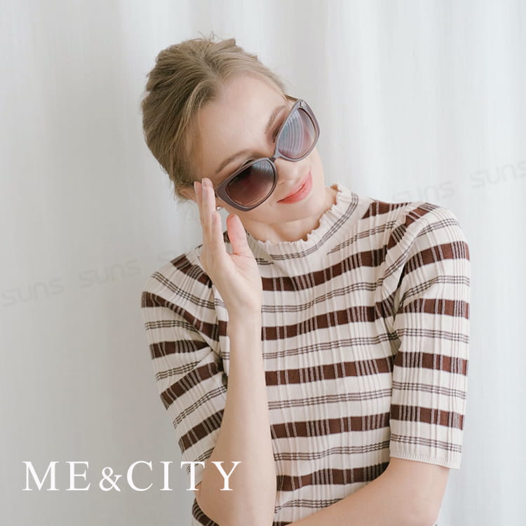 【ME&CITY】 歐美曼妙女伶鑲花太陽眼鏡 抗UV (ME 120020 H232-2) 4
