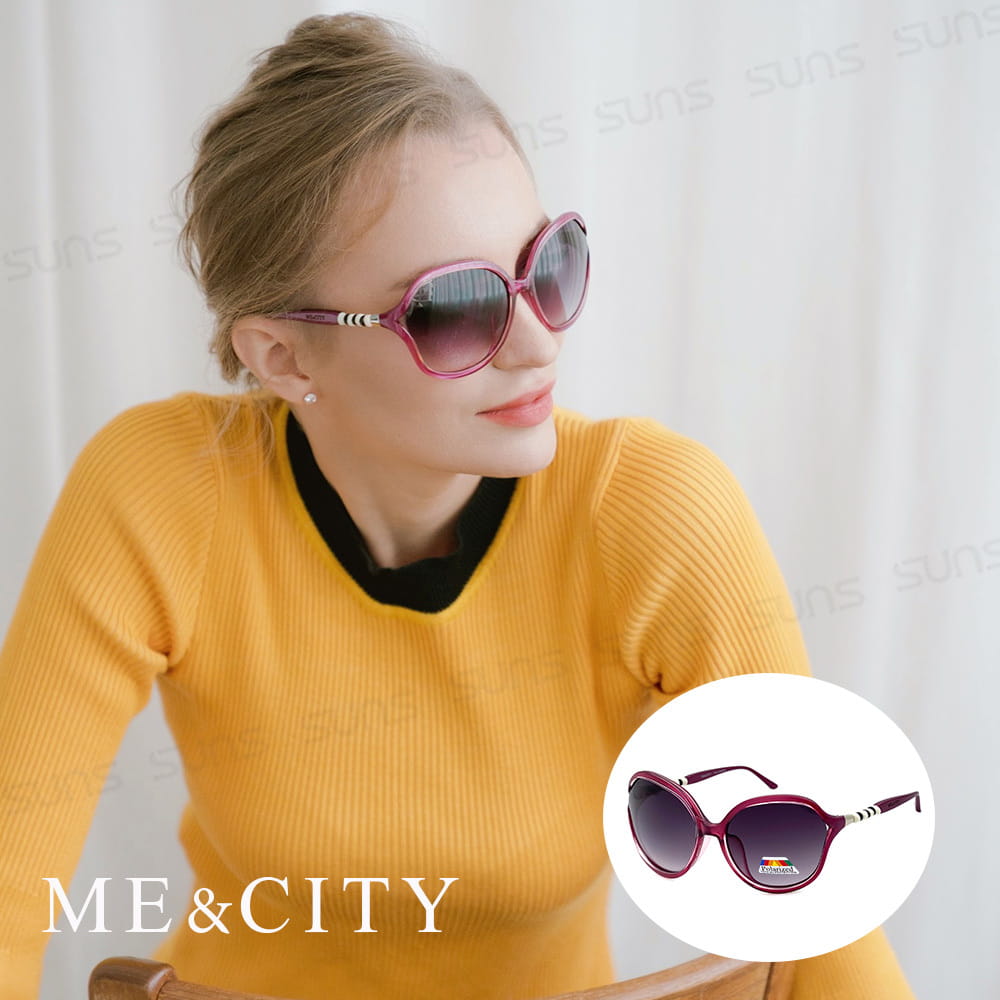 【ME&CITY】 歐美祕戀閃耀桃偏光太陽眼鏡 抗UV (ME 120015 E333) 0