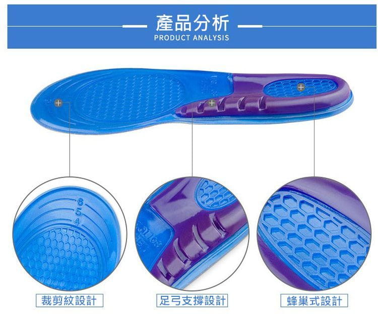 加厚蜂巢矽膠減震鞋墊 2