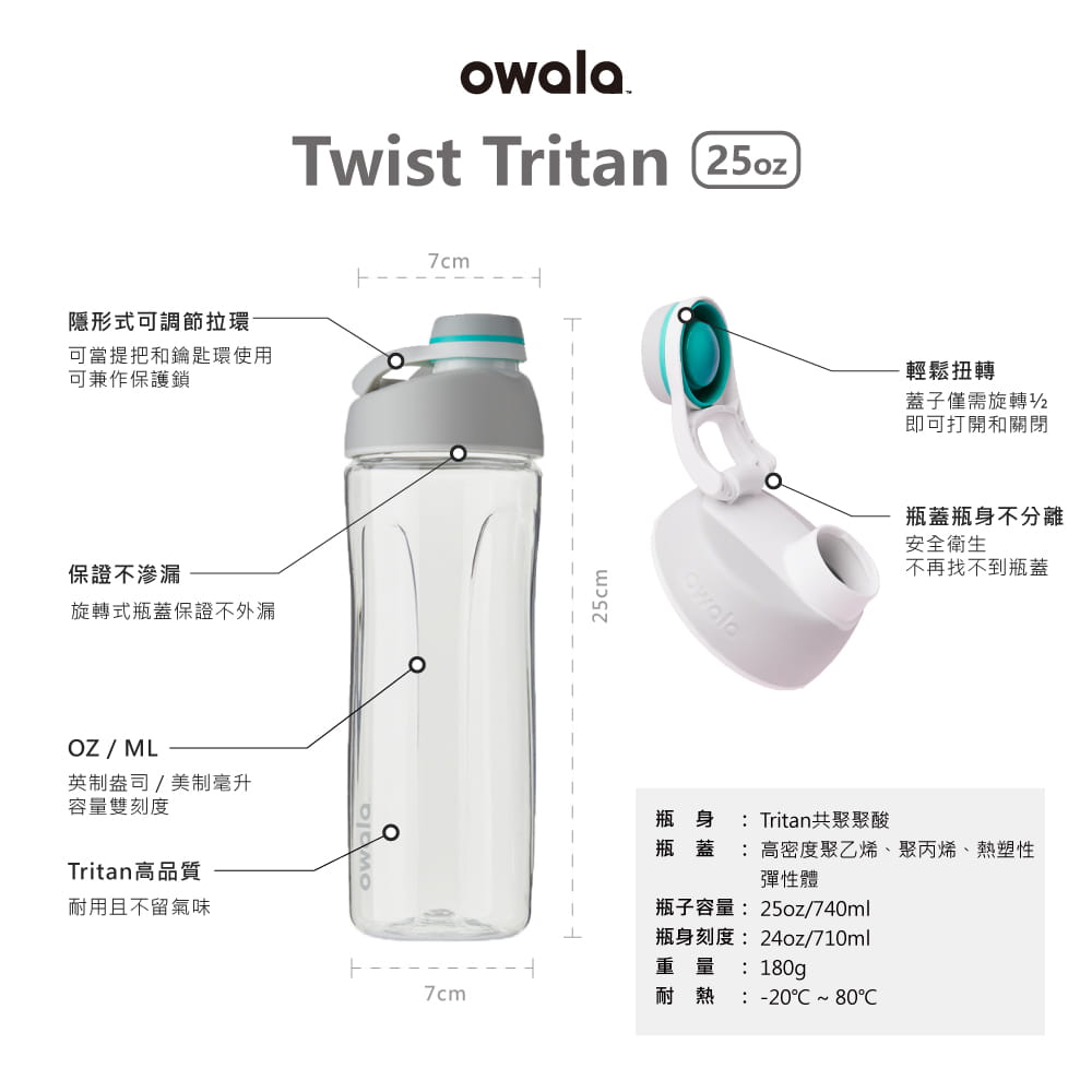 Owala Twist ｜Tritan運動水壺25oz 8