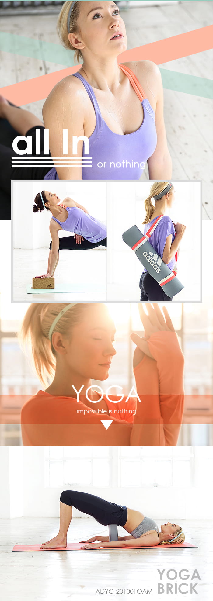 【adidas】Adidas Yoga 專業訓練泡沫瑜珈磚 1