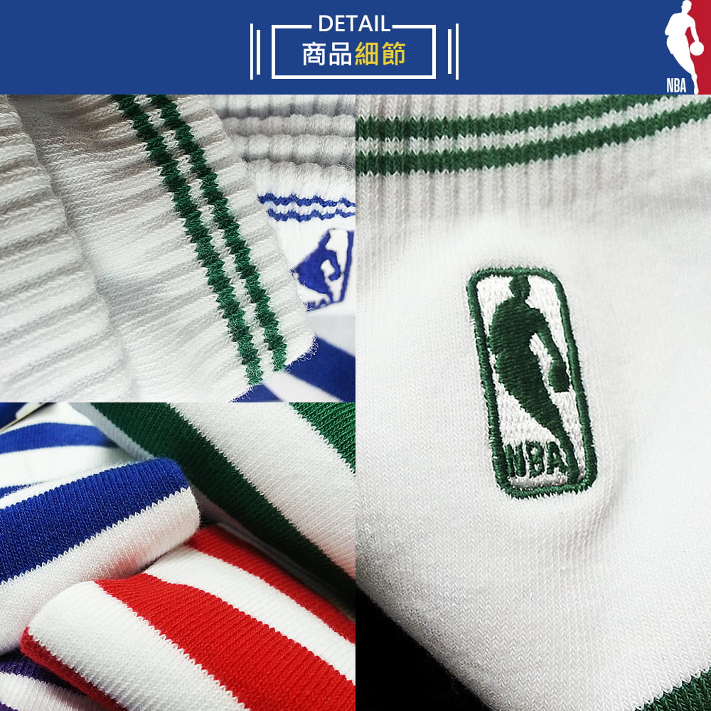 【NBA】繽紛基本刺繡平板短襪 5