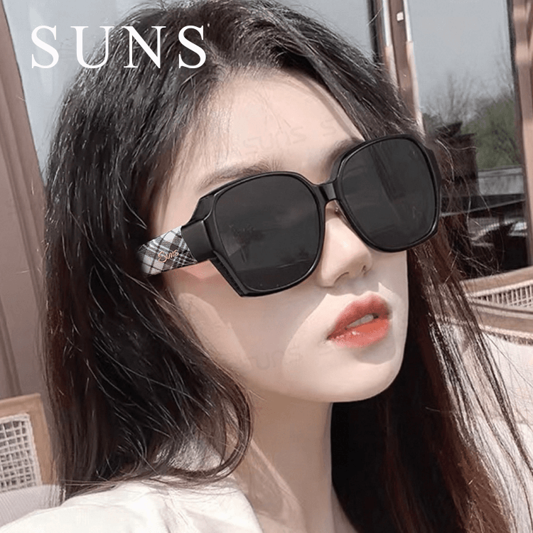 【suns】時尚精品大框偏光墨鏡 英倫經典格紋 (可套鏡) 抗UV400 3