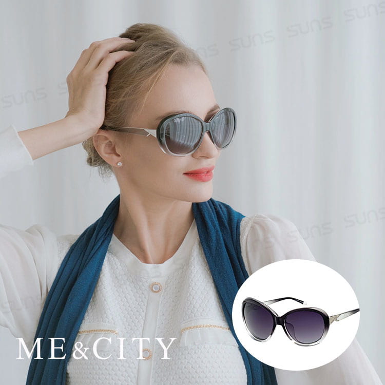 【ME&CITY】 永恆的印記歐美偏光太陽眼鏡 抗UV (ME 22000 C01) 0