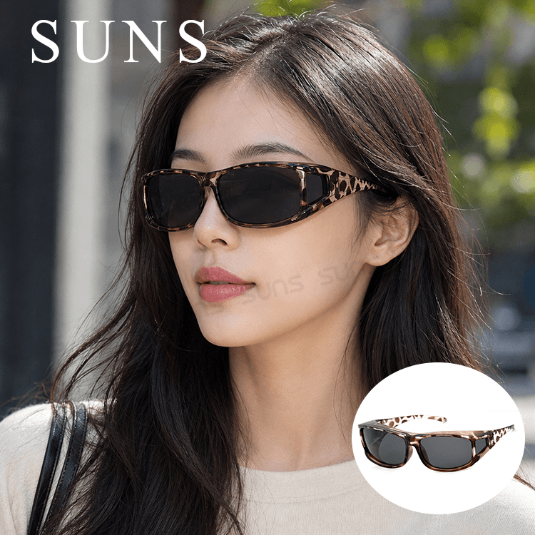 【suns】個性豹紋茶 偏光太陽眼鏡 抗UV400 (可套鏡) 0