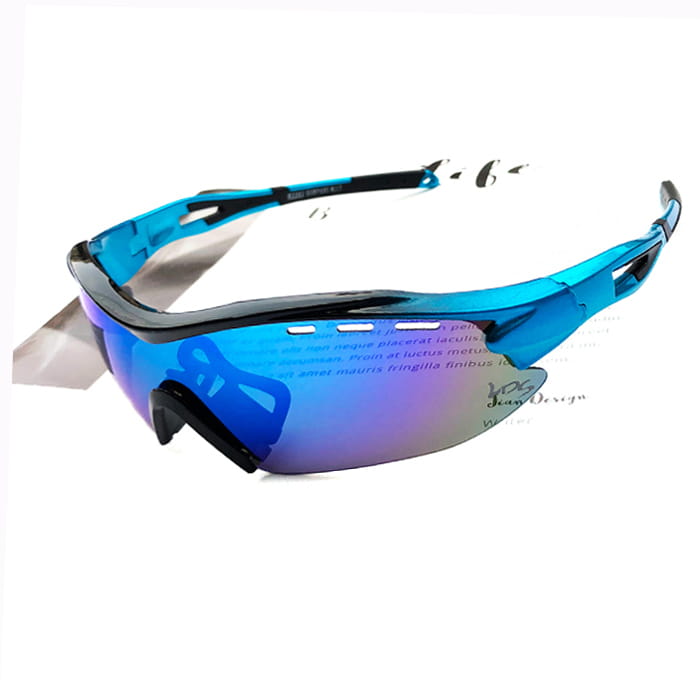 【suns】偏光運動太陽眼鏡 REVO電鍍 防霧排熱孔 (黑藍框/REVO藍) 2