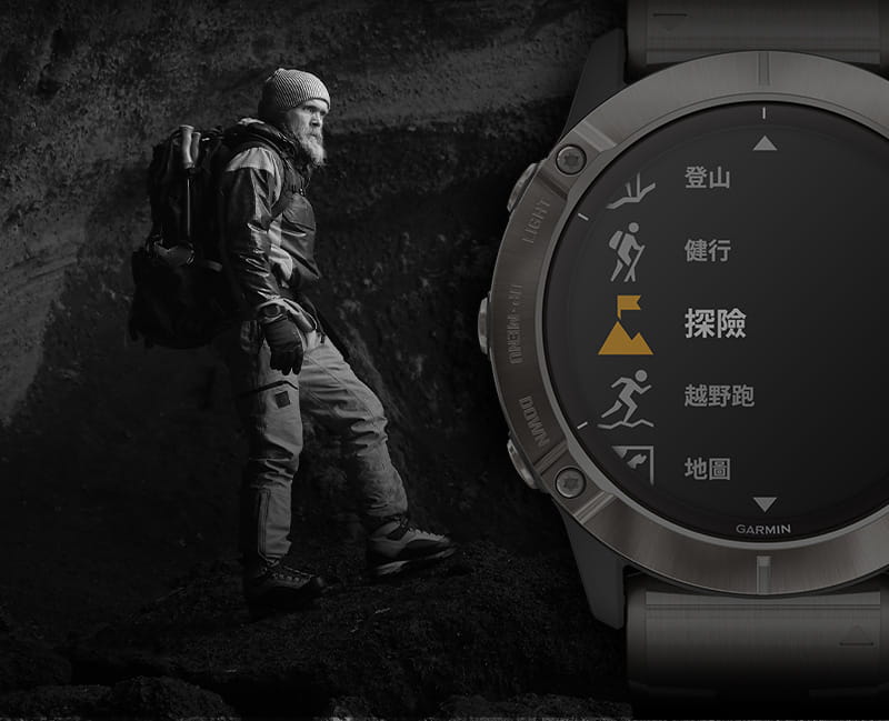 【GARMIN】fenix 6 石墨灰DLC錶圈搭配黑色錶帶 9