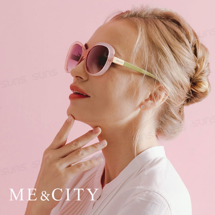 【ME&CITY】 甜美透粉簡約太陽眼鏡 抗UV (ME 1202 D03) 2