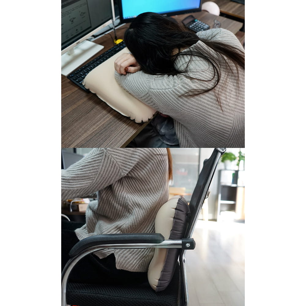 【CAIYI 凱溢】Caiyi 3D自動充氣枕頭 午休靠枕 頭枕 9