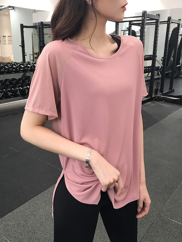 寬松健身服女透氣速幹T恤跑步運動上衣瑜伽短袖 2