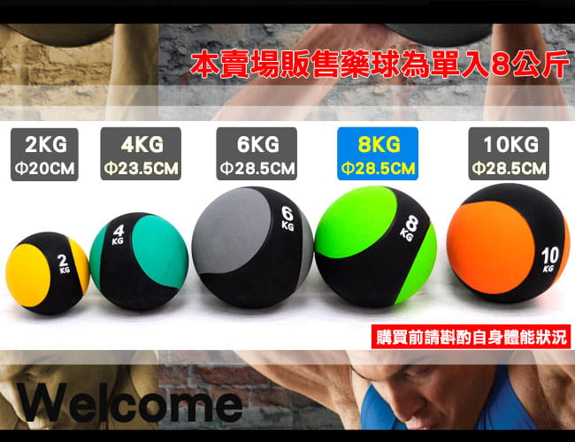 MEDICINE BALL橡膠8KG藥球 (8公斤彈力球韻律球.抗力球重力球重球.健身球) 2