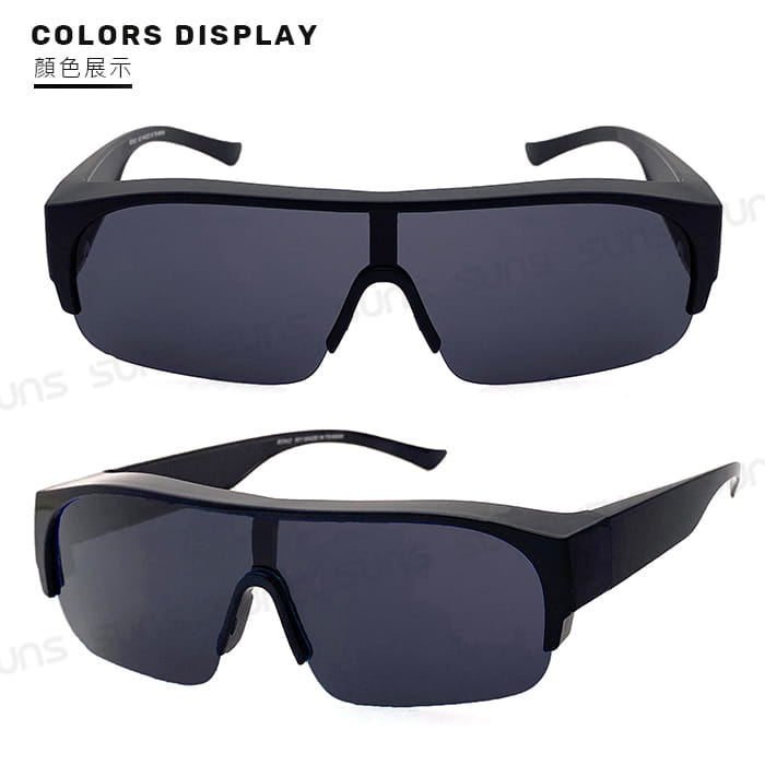 【suns】大框墨鏡 經典黑框偏光太陽眼鏡 抗UV400 (可套鏡) 2