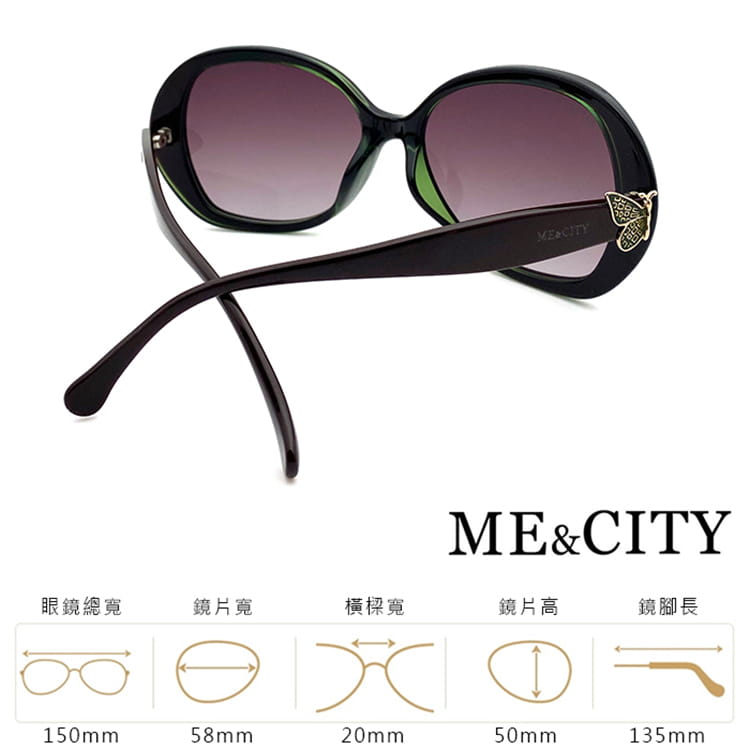 【ME&CITY】 歐美質感蝶飾太陽眼鏡 抗UV(ME 1206 J01) 11
