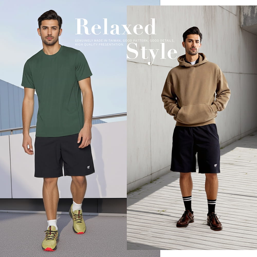 【GIAT】台灣製極輕量排汗運動短褲(男拼接款) 8