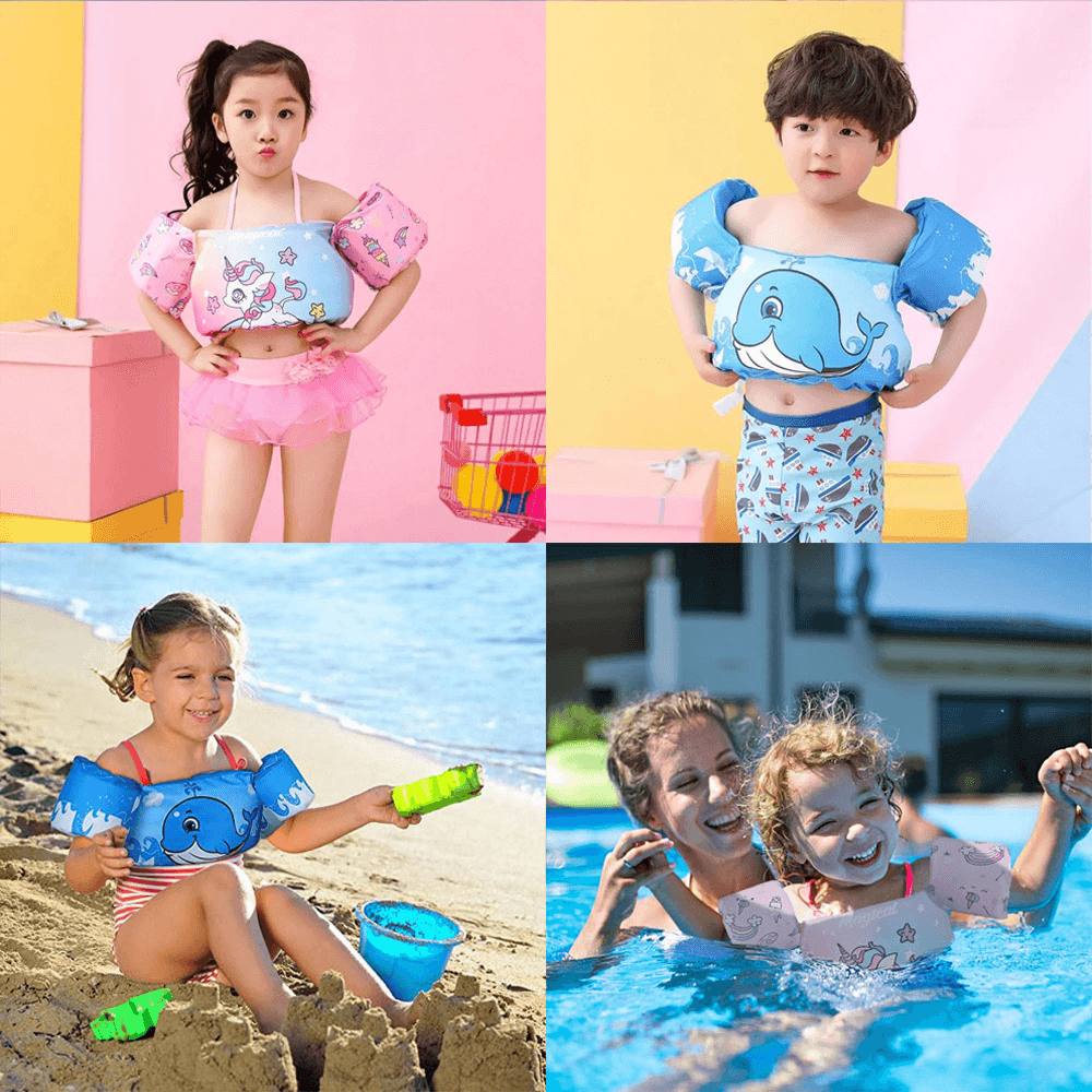 兒童免充氣海绵浮力衣 手臂浮力圈 水袖 浮力背心  學游泳裝備 游泳配件【SV61334】 9