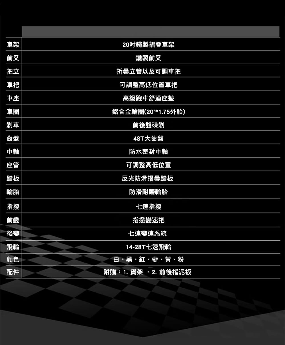 BIKEONE MINI30 20吋7速碟煞折疊車 搭配前後雙碟煞與擋泥板後貨架 5