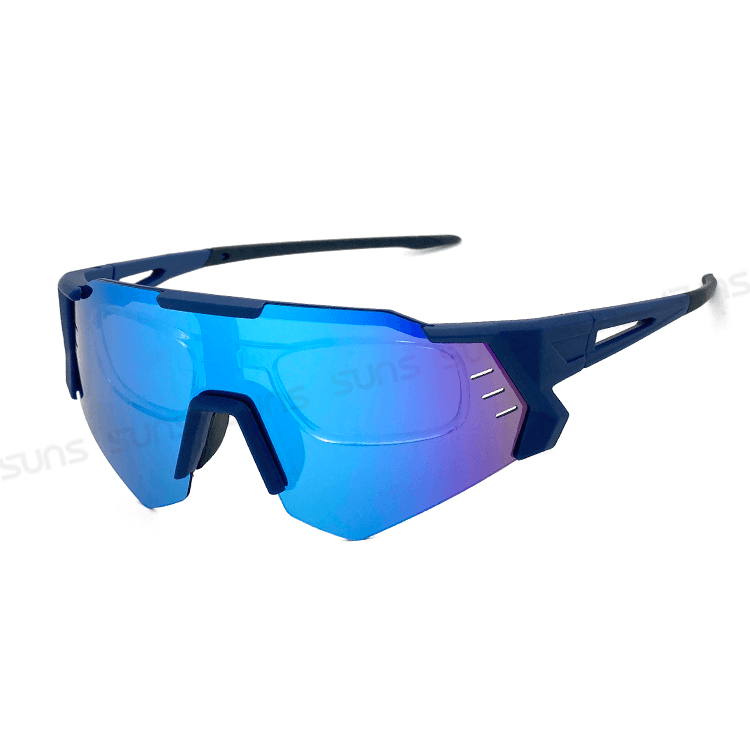 【suns】運動偏光太陽眼鏡 含內視鏡 藍框藍水銀 REVO電鍍 抗UV400 11