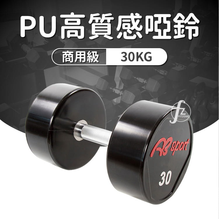 【ABSport】PU包覆高質感啞鈴30KG（單支）／整體啞鈴／重量啞鈴／重量訓練 0
