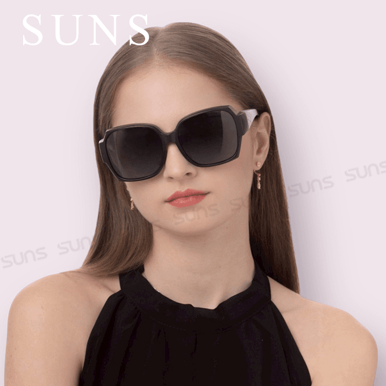 【suns】時尚韓版ins英倫風霧紫系列 大框偏光墨鏡 抗UV400 (可套鏡) 3