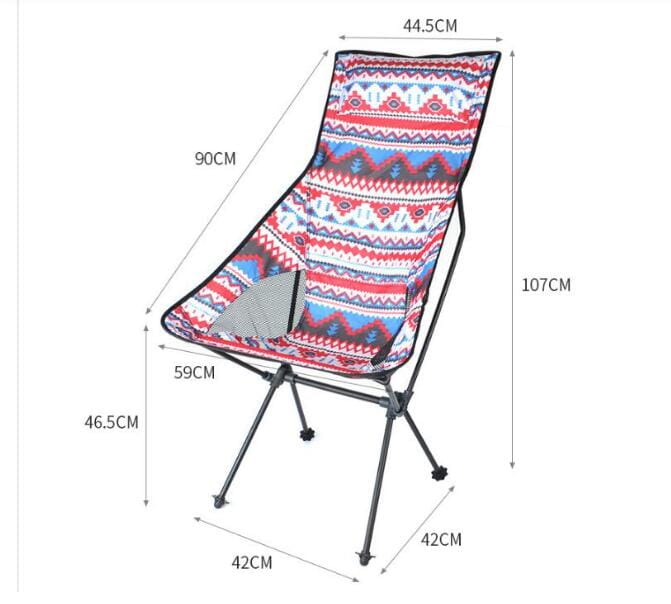 靠背椅野營釣魚椅月亮椅子彩色民族風沙灘椅子加長款 10