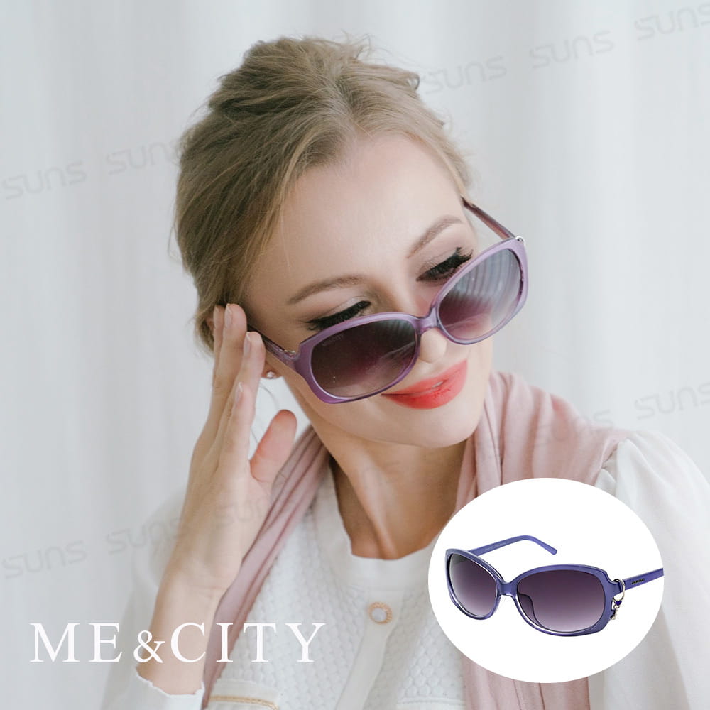 【ME&CITY】 甜美心型鎖鍊太陽眼鏡 抗UV (ME 1224 F07) 0