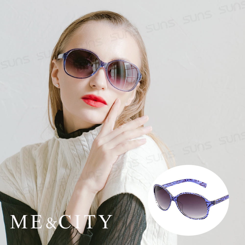 【ME&CITY】 時尚歐美透明紋路太陽眼鏡 抗UV (ME 1219 H01) 0