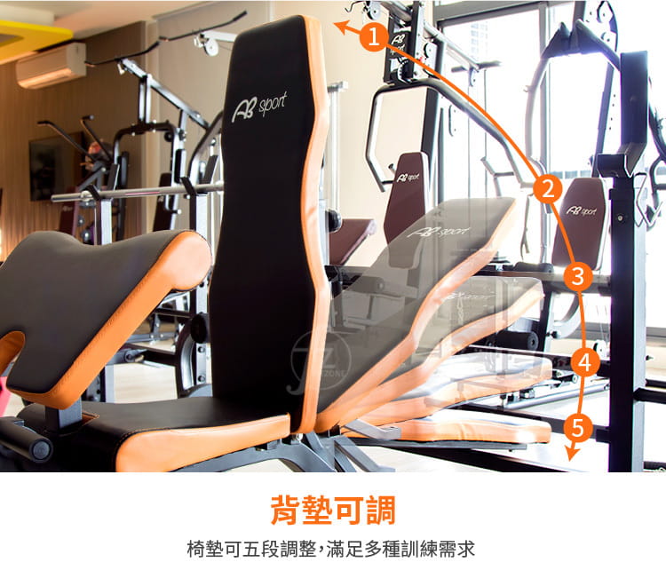 【ABSport】家用款多功能訓練椅/舉重床/舉重椅/可調整椅/重量訓練器材 2