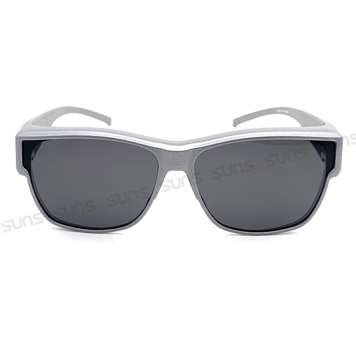 【suns】時尚方框科技銀偏光太陽眼鏡 抗UV400 (可套鏡) 7